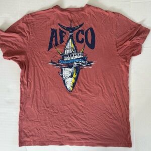 AFTCO Salmon Graphic Tee size large